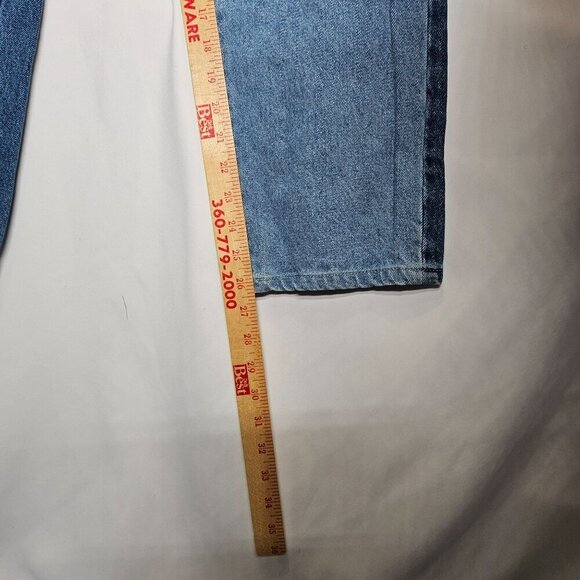 Kancan Women's High-Rise Patchwork Jeans Straight Leg Blue Size 1/24 - Picture 11 of 12